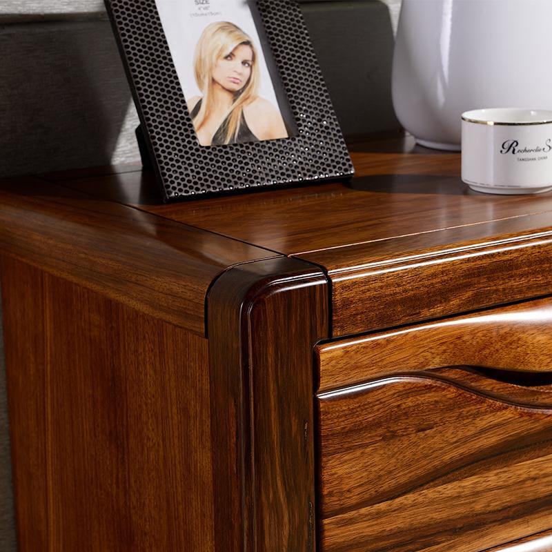 简约现代非洲乌金木床头柜 小柜子卧室储物柜床边柜收纳柜1009