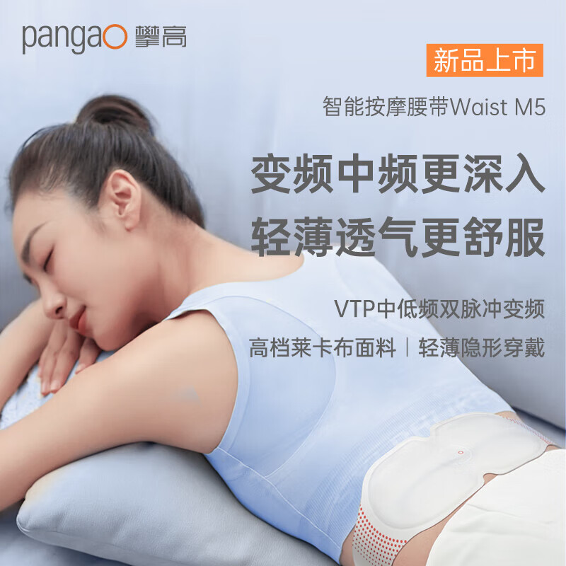 攀高 智能腰腹部按摩带Waist M5中频脉冲按摩热敷 护腰带新一代腰部按摩仪M5高清大图