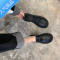 SUNTEK大码女鞋41-43小皮鞋女英伦风百搭乐福鞋黑色平底单鞋豆豆鞋40-43