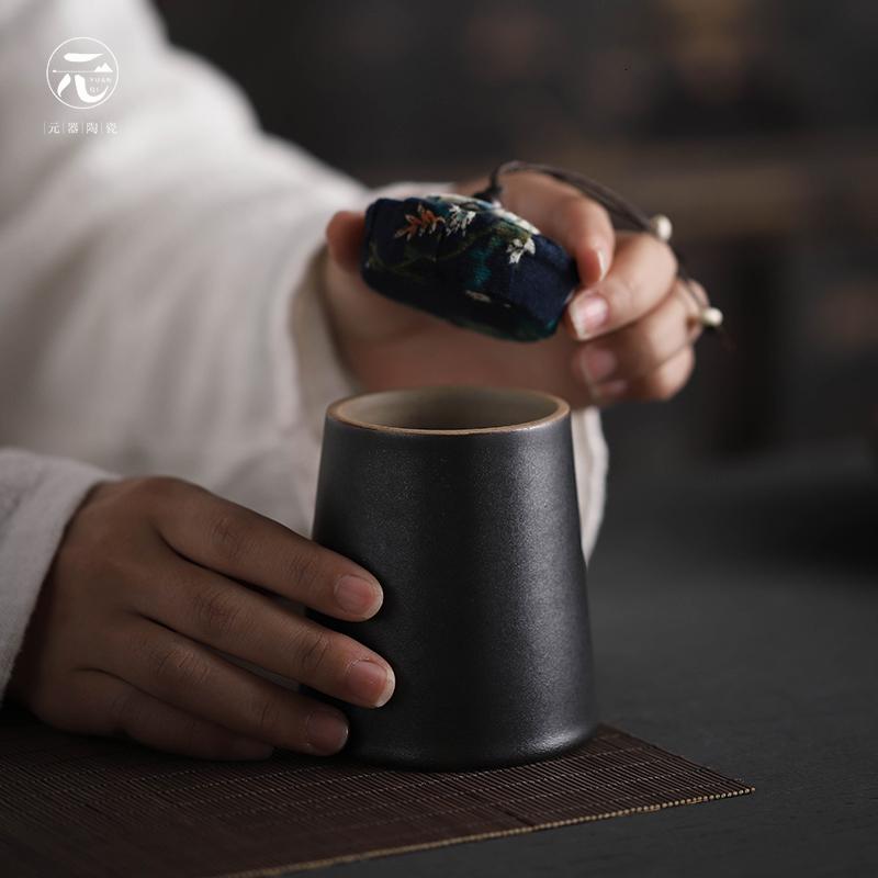 粗陶茶叶罐陶瓷日式密封罐家用小茶罐功夫茶具复古茶叶盒茶盒高清大图