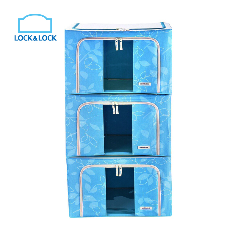 乐扣乐扣(lock&lock)视窗型树叶收纳箱 LLB5158BLF003 蓝色 58L*3