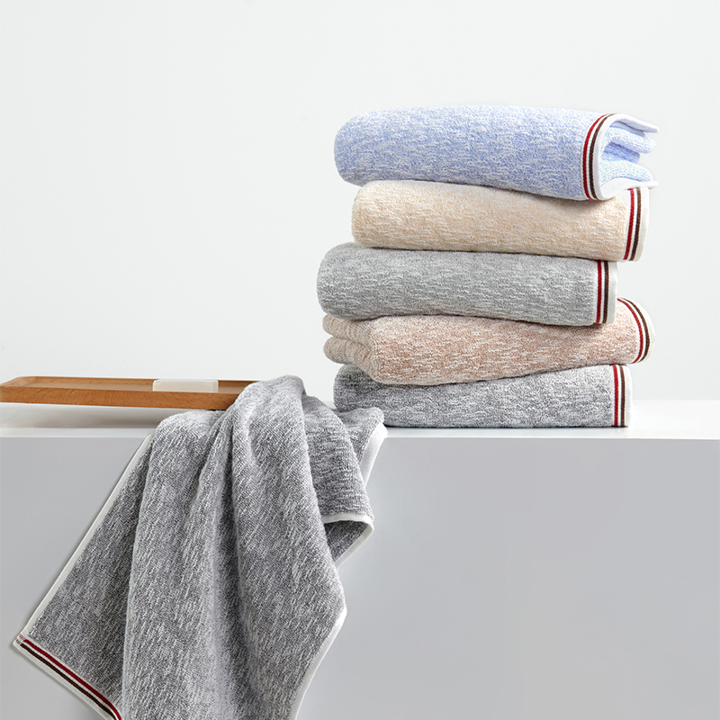 洁玉 铭玉竹棉加厚毛巾110g*2条袋装 DSJ4-035F+2 棕色+浅灰高清大图