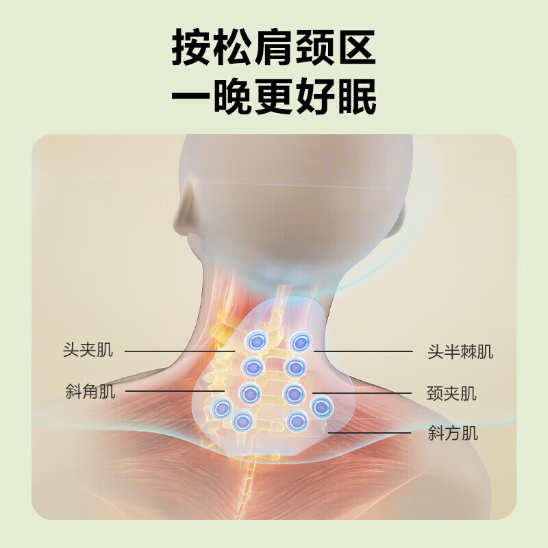 SKG 颈椎按摩器 热敷枕头颈部肩颈记忆棉按摩仪肌肉放松按摩枕 P5系列1代 脉冲款高清大图