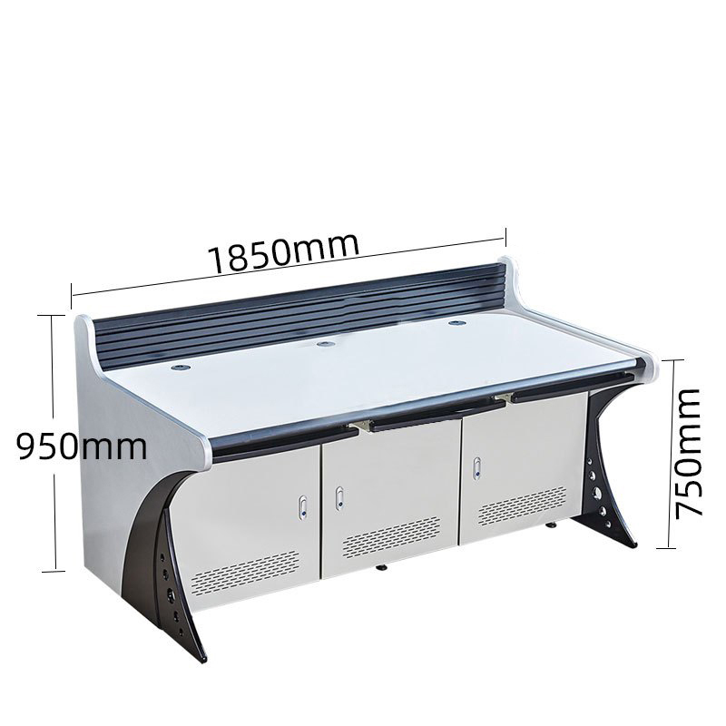 鑫虎威 监控操作台语音控制指挥台交通指挥中心工作台 三联1.85米宽高清大图