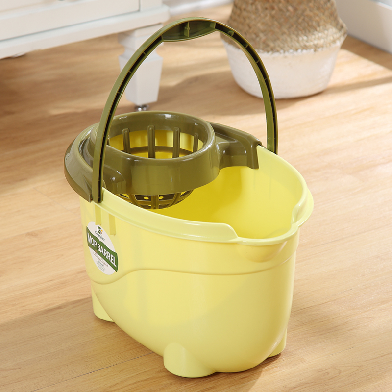 绿色塑料家用手压拖地桶抹布拖把拧干甩干地拖桶大号带滚轮挤水脱水桶
