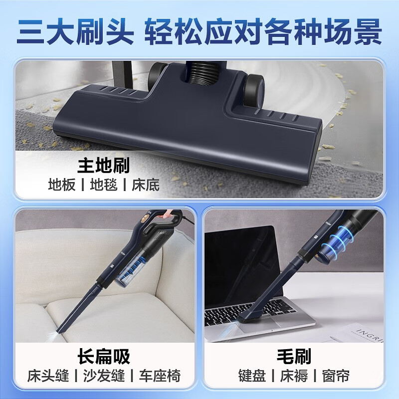 海尔吸尘器家用有线手持推杆两用 大吸力4重过滤 轻便清洁机吸尘除尘机吸尘器 HZ-Z18A高清大图