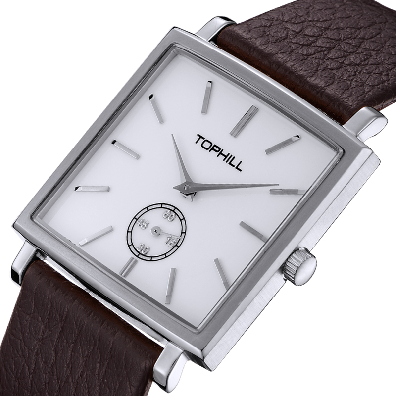 瑞士拓非手表男进口石英机芯tw001g方形商务绅士儒雅干练男士腕表