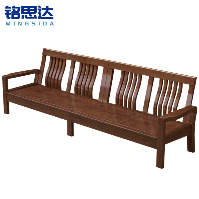 铭思达实木沙发四人位张高清大图