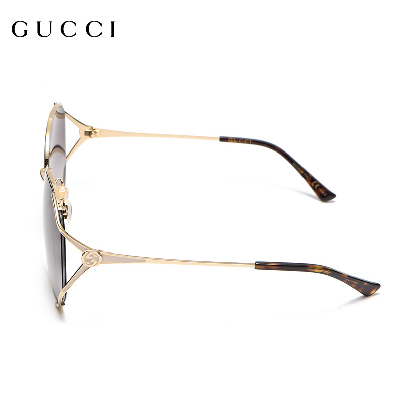 Gucci/古驰太阳镜2020新款女士防紫外线眼镜圆形大框墨镜GG0650SK-002-59