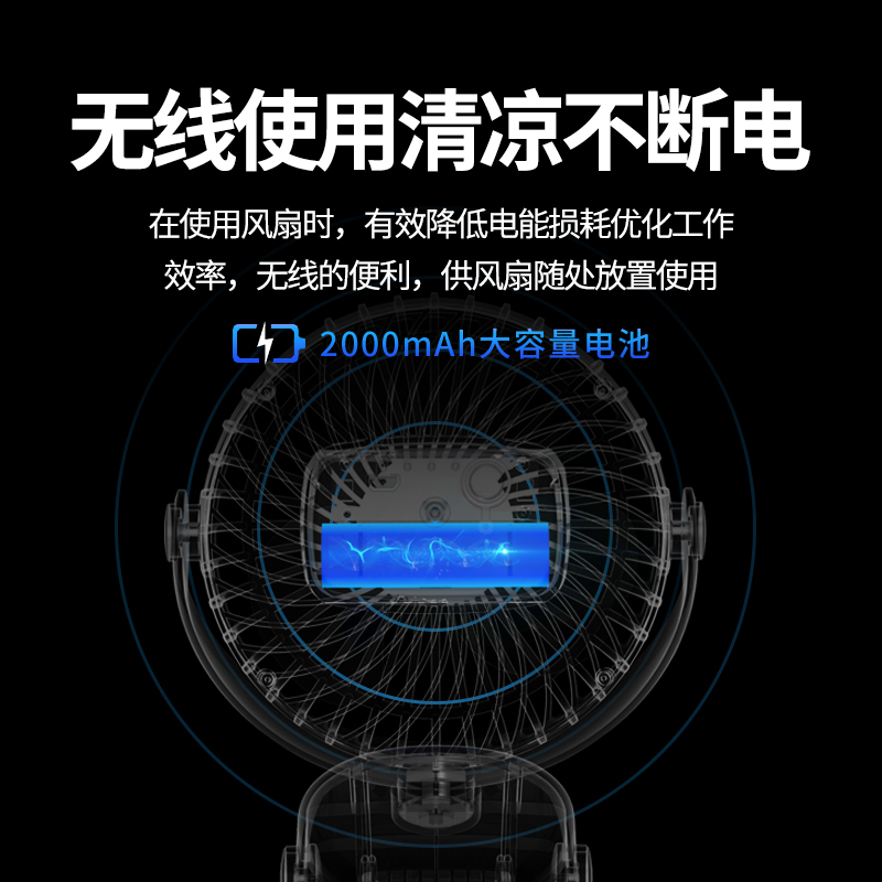 奥克斯小风扇小型学生宿舍便携式迷你可充电usb夹式随身大风力家用电扇桌面床上手持充电式车载电风扇高清大图