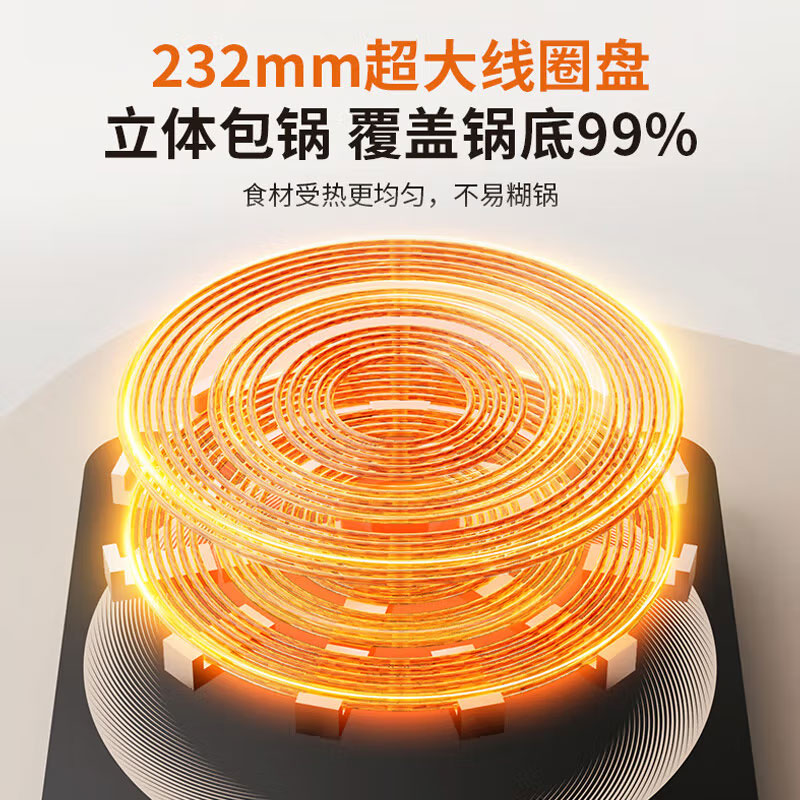 九阳(Joyoung)大火力电磁炉爆炒多功能10档家用2200W大功率商超同款C22S-N9L 台高清大图