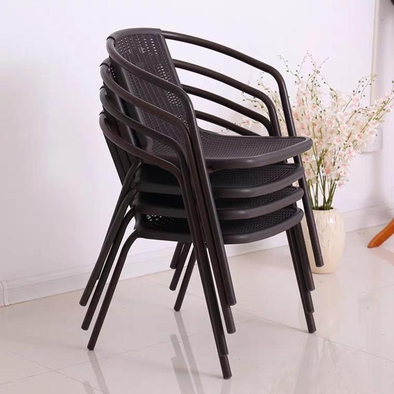 扶手靠背椅简约家用老人庭院现代休闲户外藤编椅pe黄色编藤椅两把起拍