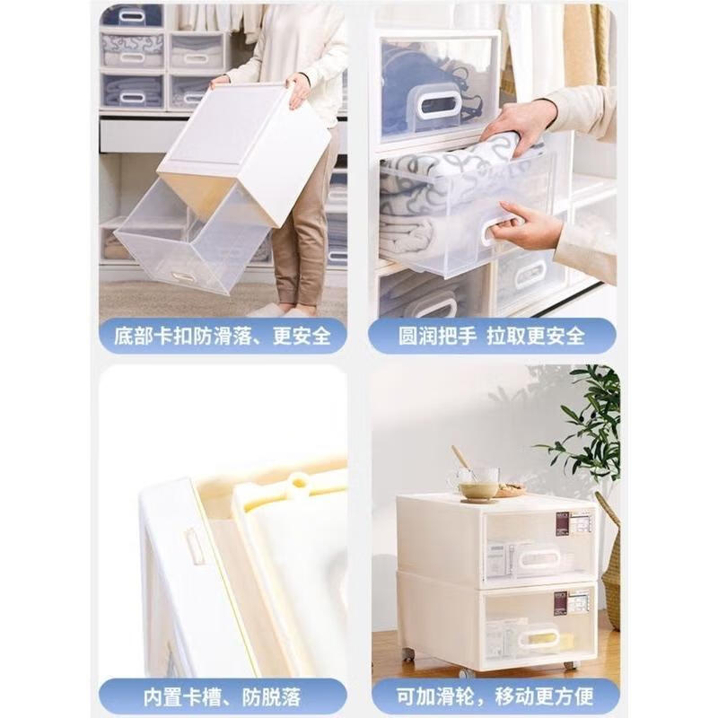 禧天龙(Citylong) G-5201收纳柜2个装(烟熏灰)家用折叠整理盒多层储存箱15L高清大图