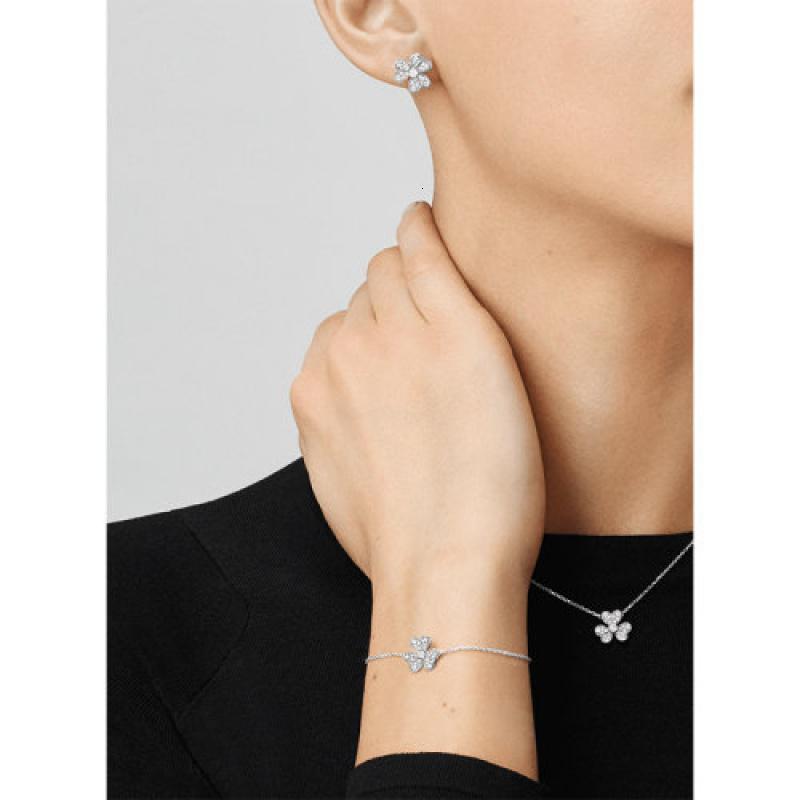 arpels/梵克雅宝 经典frivole03系列 迷你18k金白金满钻三花瓣手 