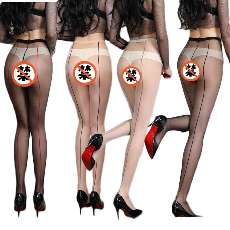 女式情趣丝袜女士后线连裤袜教师ol超薄透明透视可开档免脱性感诱惑破洞老师紧身连体衣情趣内衣制服黑色长夜漫漫成人美女性用品图片