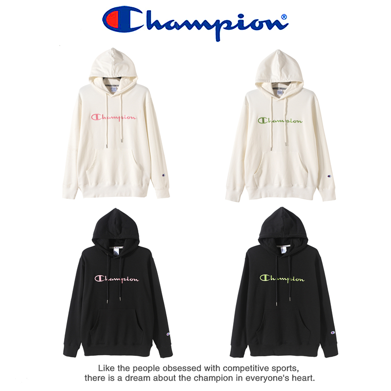 Champion 冠军春秋季女士情侣连帽刺绣长袖套头连帽运动卫衣 9060