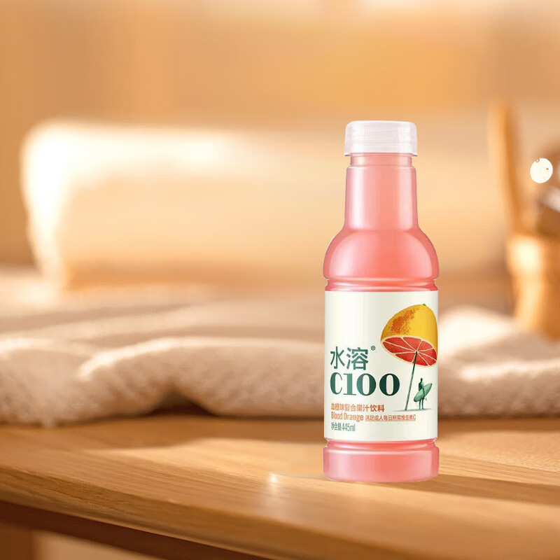 农夫山泉水溶C100复合果汁果味饮料 445ml*15瓶 血橙味高清大图