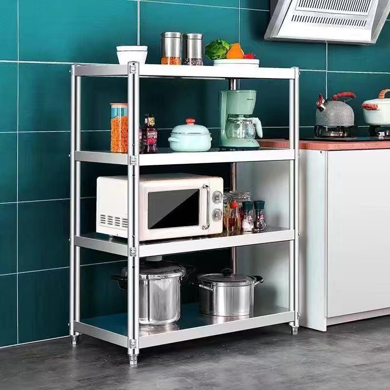 沃灏加厚不锈钢架商用厨房置物架落地收纳架货架阳台收纳架高清大图