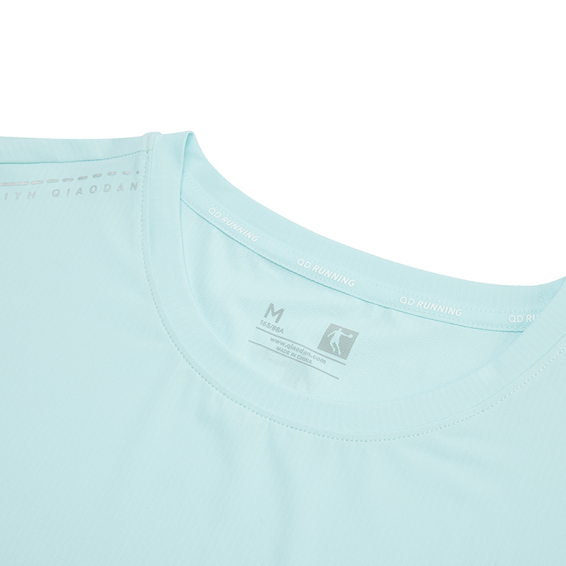 乔丹(QIAODAN) 女款针织短袖T恤衫 夏季速干冰感防晒衣 云水蓝 KHS32251154S高清大图