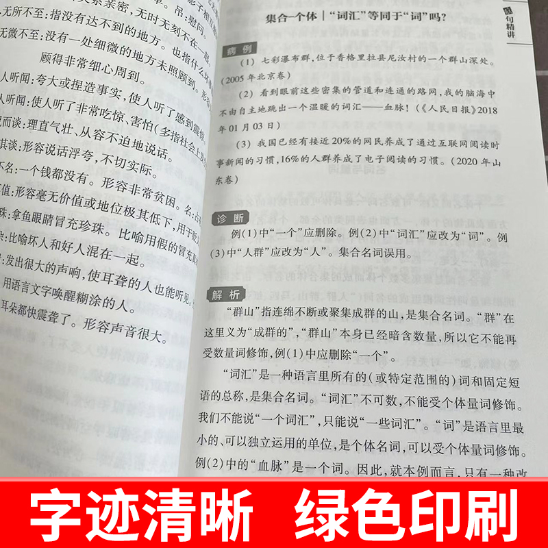 [正版]病句精讲 常丽丽 中考高考病句真题 现代汉语语法知识 语法相关知识点 语言文字书籍现代汉语语法知识体系 语法知高清大图