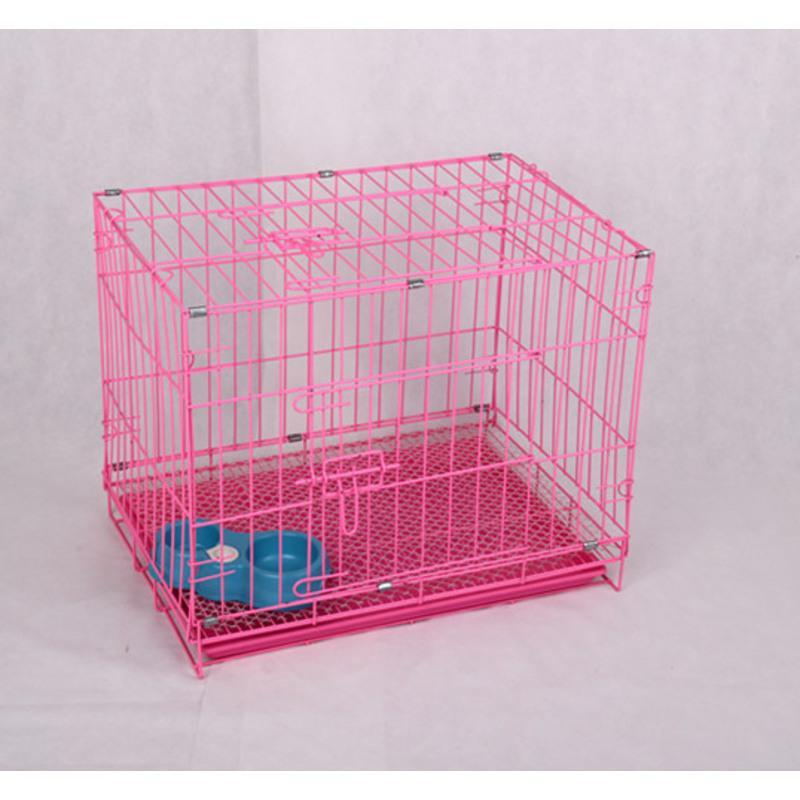 泰迪狗笼子室内带厕所小型犬中型犬狗笼猫笼兔笼折叠宠物笼 标准50*35