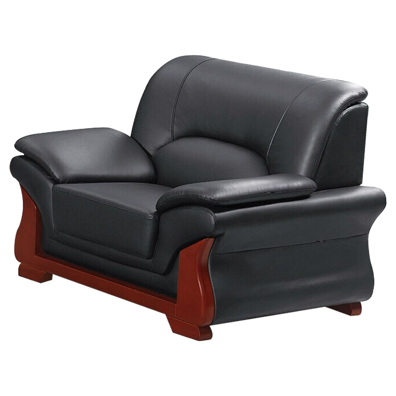 臻远 ZY5110359 办公沙发办公室简约会客接待沙发牛皮单人位