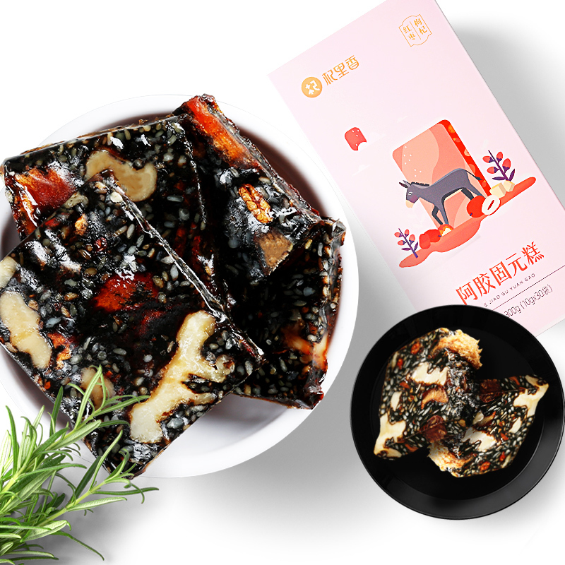 杞里香红枣阿胶糕纯手工即食固元膏ejiao啊娇片正品非东阿粉原块300g
