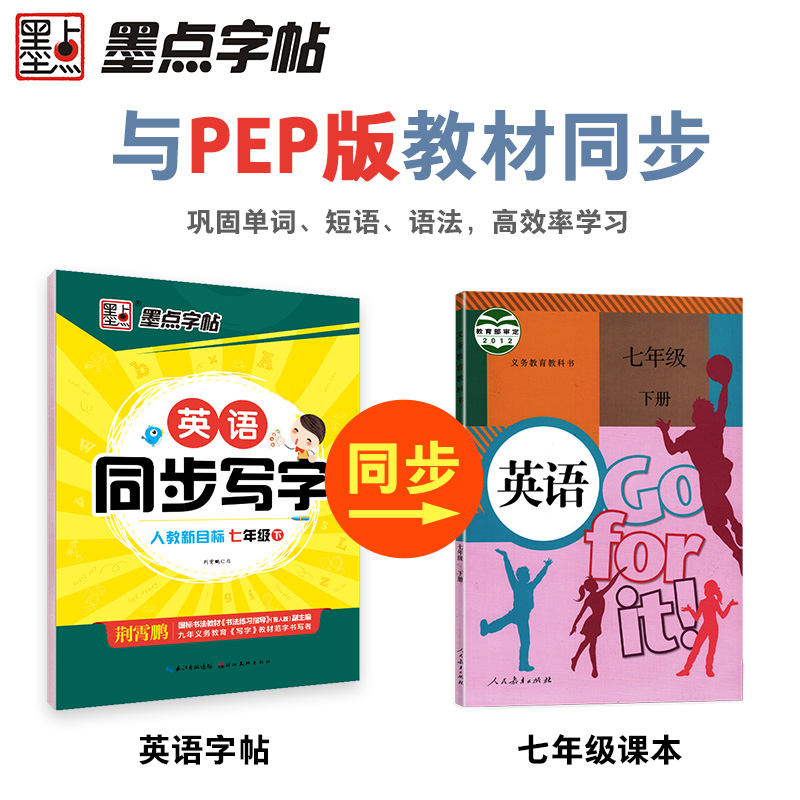 [语文+英语]7年级上册 [正版]七年级下册英语字帖英语同步写字人教版初中生练字课文单词短语七年级上册每日一练寒假作业国高清大图