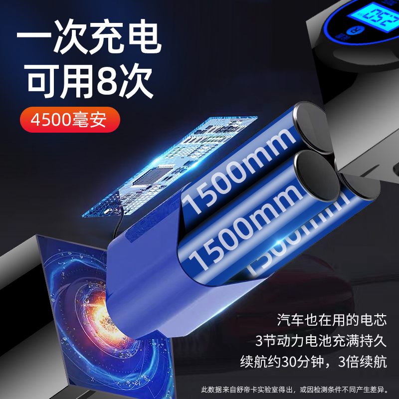 车载吸尘器黄金蛋无线充电大功率强力专用车用小型家车两用汽车内充气泵 无线数显款+收纳包[吸尘+充气+照明+测压]