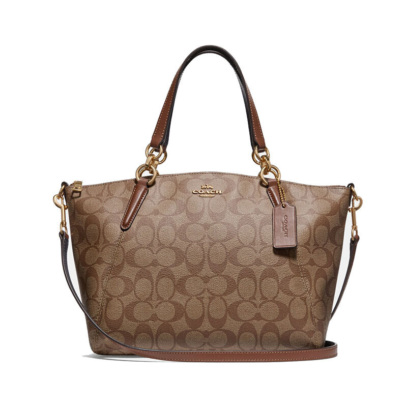 coach蔻驰女士经典款c纹pvc手提肩背斜挎包饺子包f28989