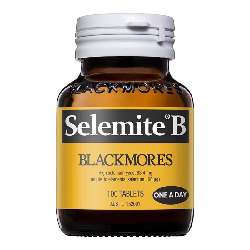 澳佳宝(BLACKMORES)SelemiteB酵母硒片高浓度富硒酵母片100粒/瓶装 矿物质成人补硒硒片