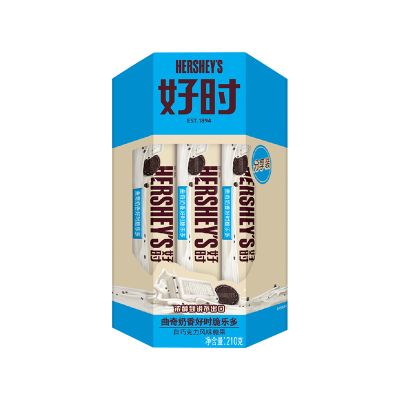 Hershey's好时巧克力家庭装排块曲奇牛奶黑巧白巧巴旦木罐装210g结婚喜糖零食品 曲奇白巧风味210g*1罐 好时