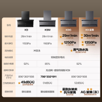 華帝vatti厨电套装烟灶套装智能变频吸油烟机燃气灶嵌入式高效净烟猛火K9+123