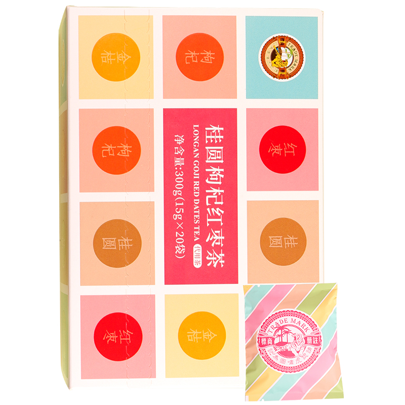 新品虎标桂圆枸杞红枣茶300g小袋装女性泡水喝饮品五宝茶水果花茶高清大图