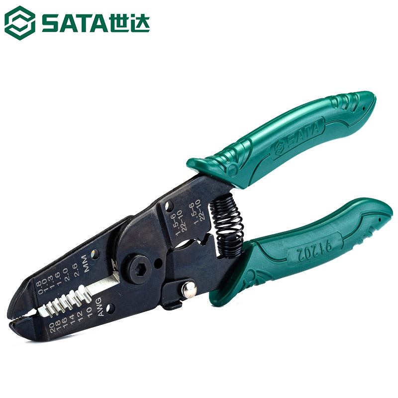 世达 带刃口剥线钳子7英寸185mm多功能剥皮器剥皮钳 91202 单只装