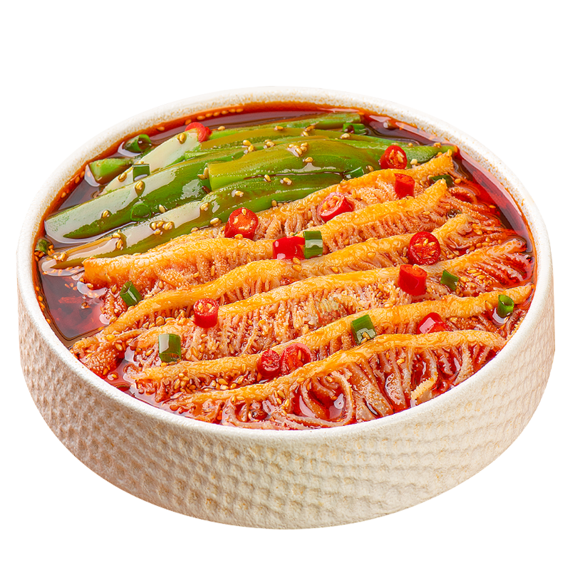 品品冷吃双拼 千层肚+贡菜835g 麻辣红油捞汁凉拌零食凉拌下酒菜