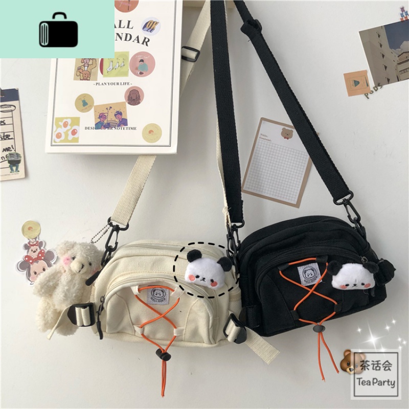 韩国ins复古可爱少女帆布包女斜挎包ulzzang日系原宿风学生小包包NEWLAKE高清大图