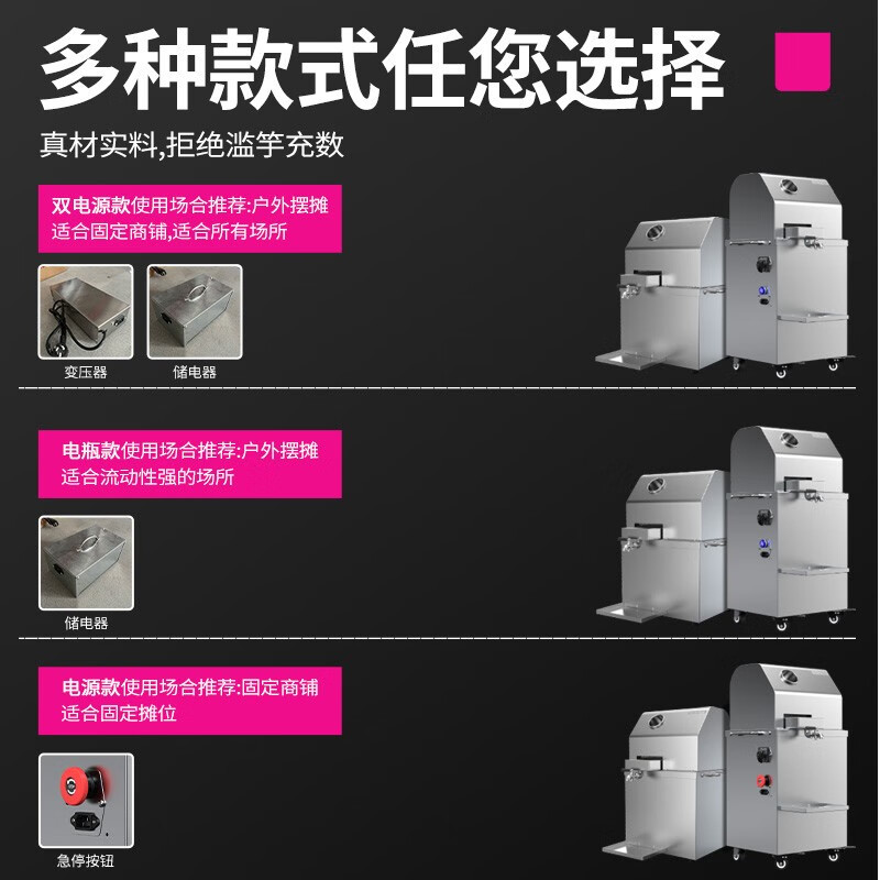 乐创去皮机移动摆摊甘蔗机立式蓄电瓶商用甘蔗榨汁机不锈钢电动甘蔗机 [翻盖升级]立式电动款(220V)