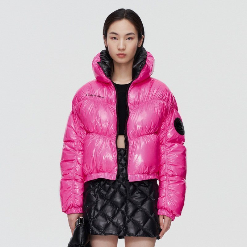 [杨幂同款]波司登2021冬季新款女款短款漆皮亮面保暖泡芙羽绒服