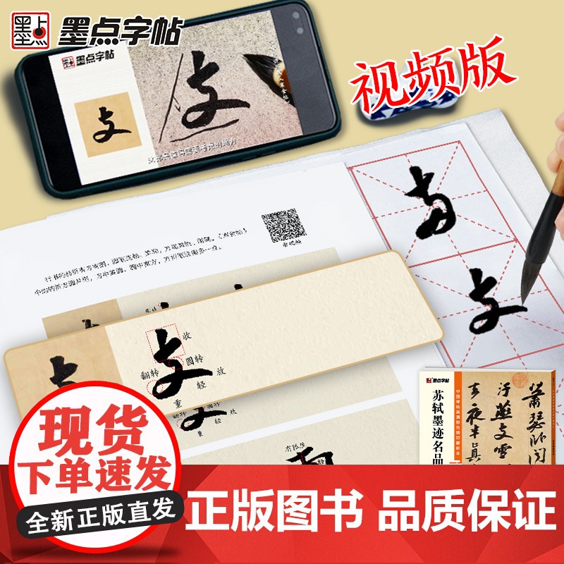 墨点字帖 中国碑帖高清彩色精印解析本 苏轼墨迹名品 成人毛笔书法练习字帖视频讲解藏家珍藏高清大图