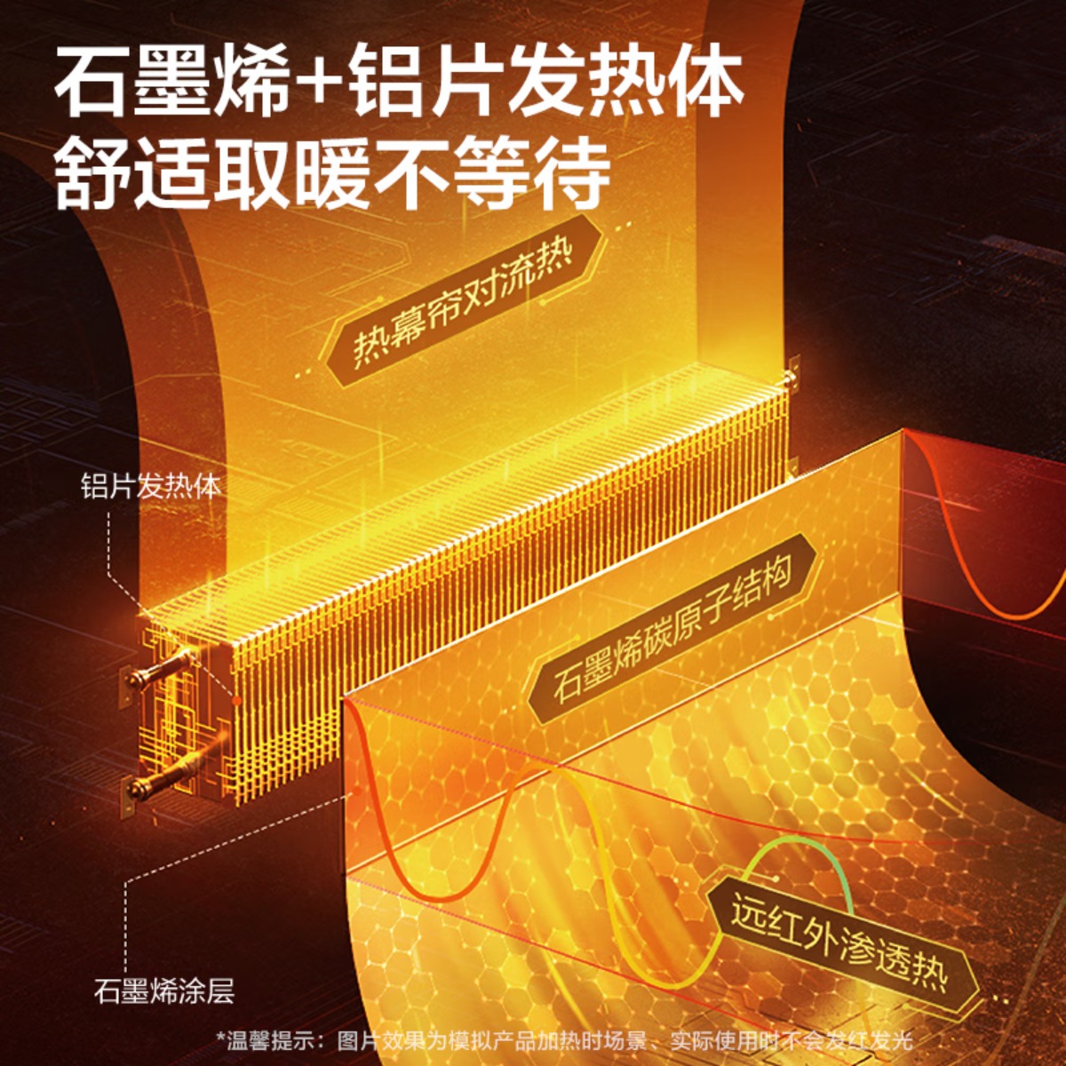 格力(GREE)取暖器家用踢脚线电暖器浴室防水移动地暖客厅卧室防烫电暖气片干衣加热暖风机居浴两用电热暖器 升级石墨烯 秒
