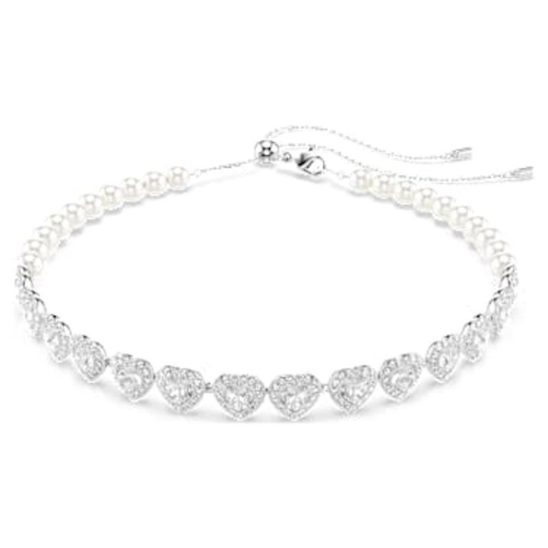 Swarovski闪耀爱心水晶可调节链式项链女浪漫组合时尚饰品高清大图