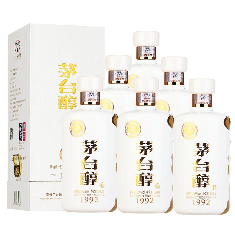 苏宁自营]茅台醇1992整箱装6瓶53度500mL柔和酱香型白酒贵州茅台酒厂