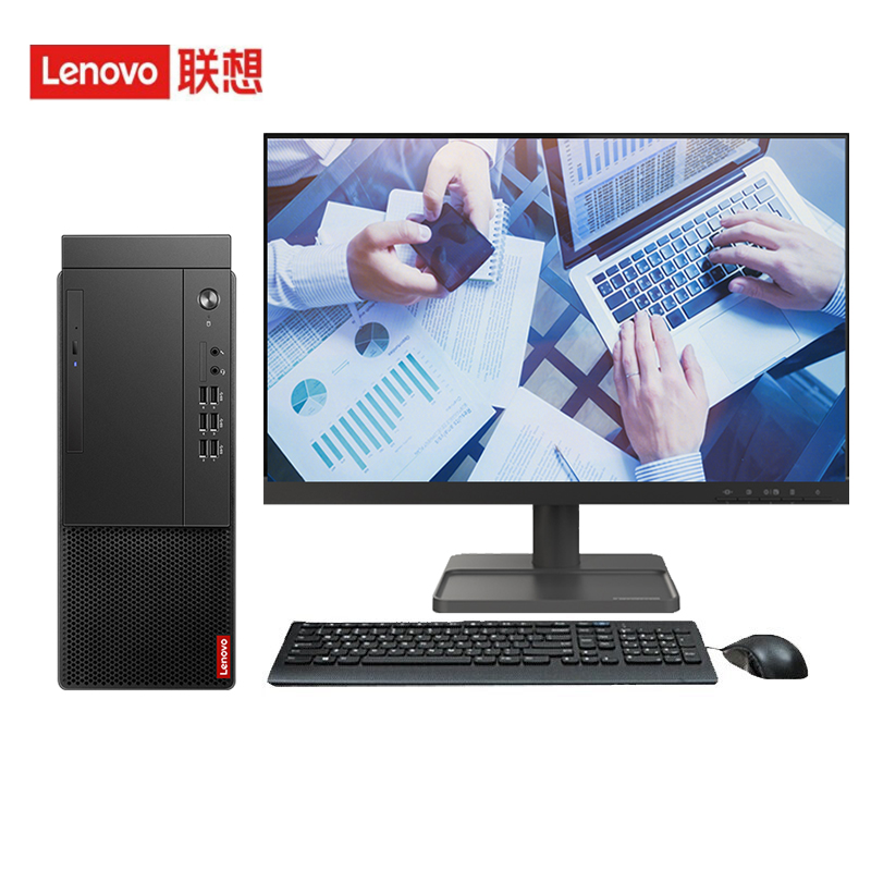 联想(Lenovo)启天M450 商用办公台式机电脑整机(i3-12100 8G 512G SSD固态硬盘 Win11)21.45英寸显示器