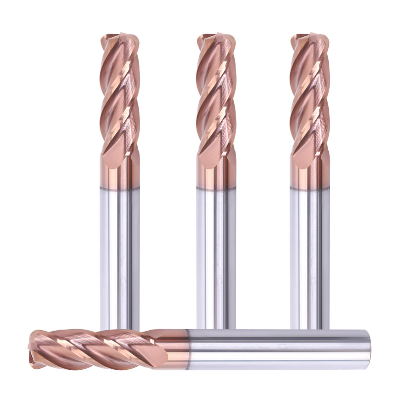haf55zk30棒料涂古铜色涂层4刃加长立铣刀刃径4刃长16全长100柄径4