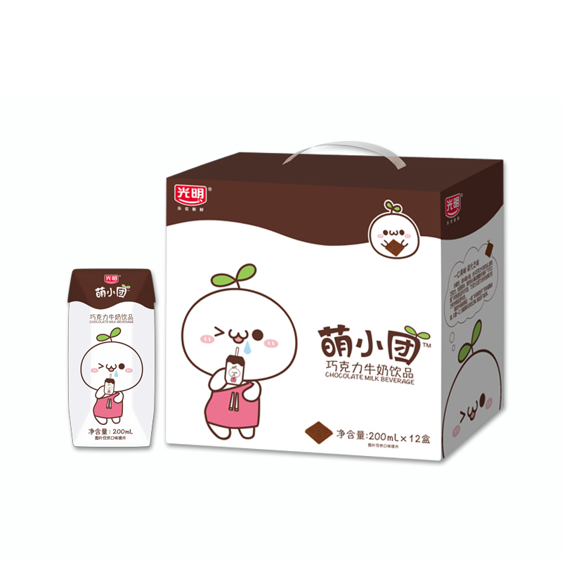 光明萌小团巧克力牛奶饮品200ml*12