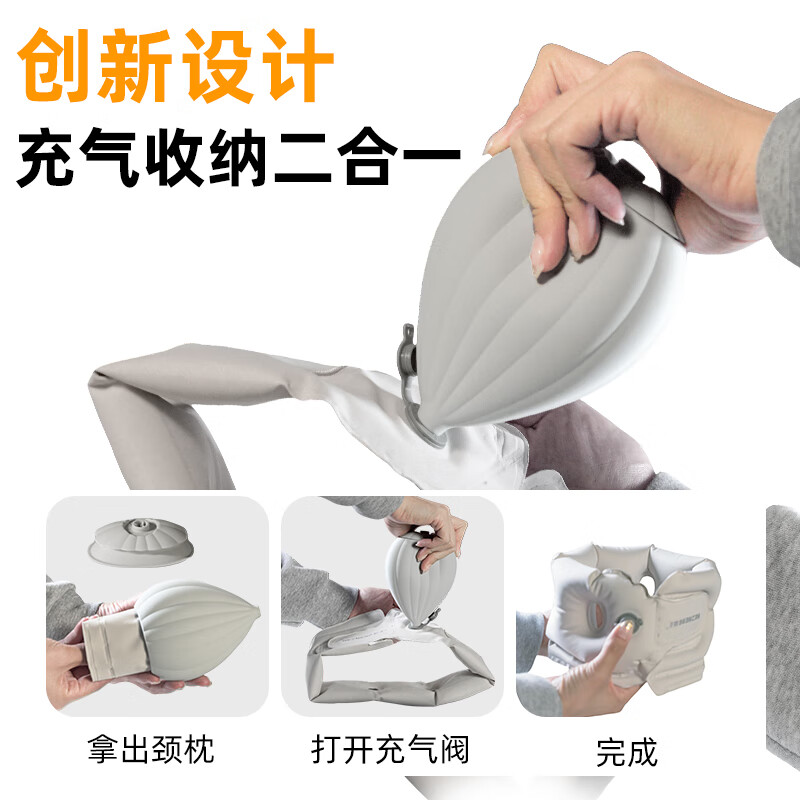 和正遮光眼罩充气颈托组合安心睡眠便携枕旅行套装HZ-LX-2高清大图