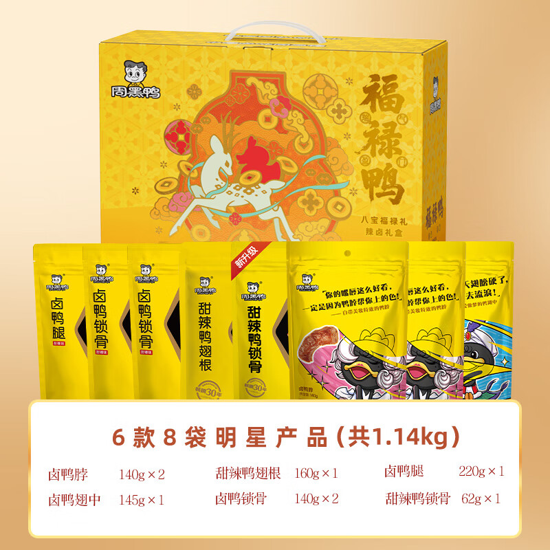 周黑鸭 福禄鸭礼盒1147g高清大图