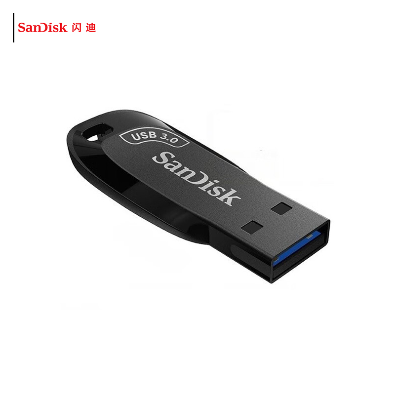 闪迪 U盘酷邃CZ410 黑色 128GB USB3.0塑料壳 有钥匙孔