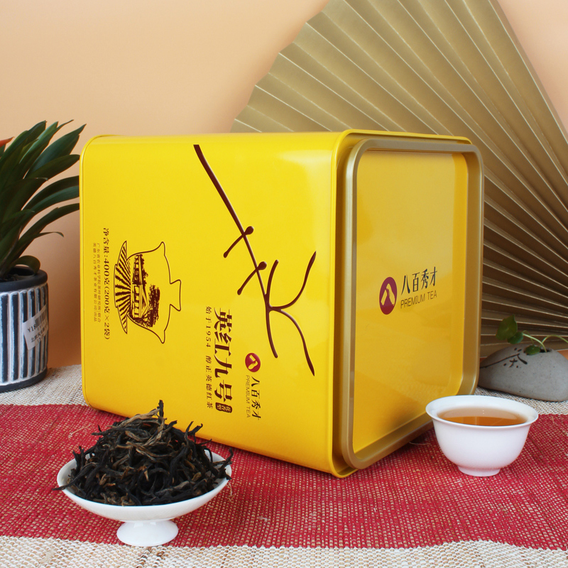 八百秀才茶叶英德红茶 英红九号(花香型) 豪系列400g 大罐装 送礼备有面